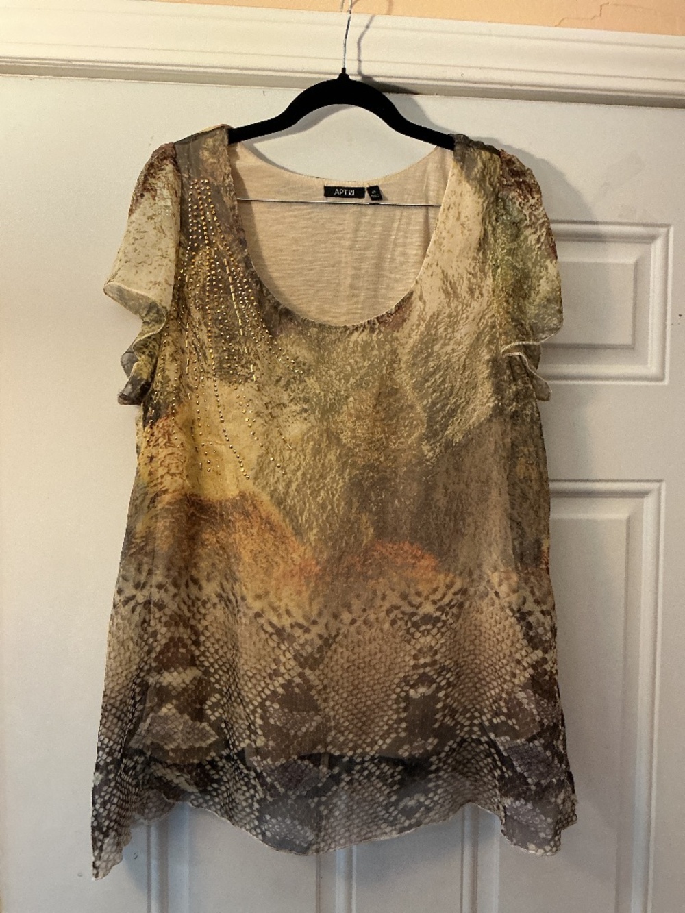 Sparkly Apt 9 Blouse Top Top Shirt size OX